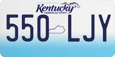 KY license plate 550LJY