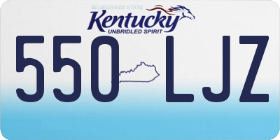 KY license plate 550LJZ