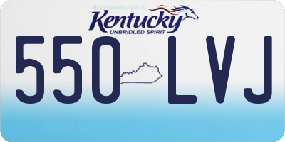 KY license plate 550LVJ