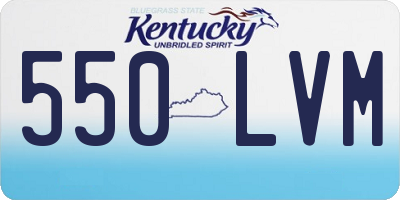 KY license plate 550LVM