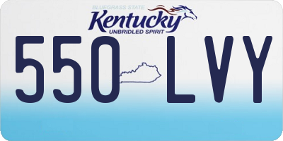 KY license plate 550LVY
