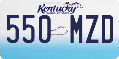 KY license plate 550MZD