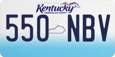KY license plate 550NBV