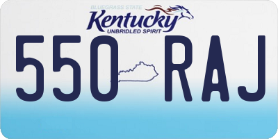 KY license plate 550RAJ