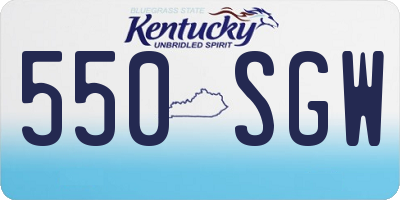 KY license plate 550SGW