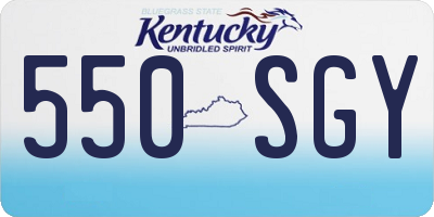 KY license plate 550SGY
