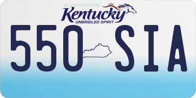 KY license plate 550SIA