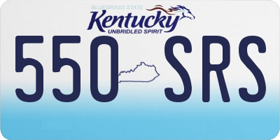 KY license plate 550SRS