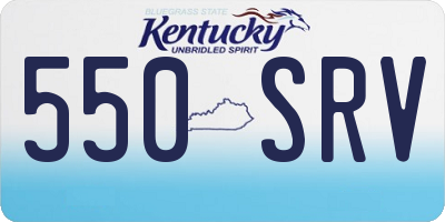 KY license plate 550SRV