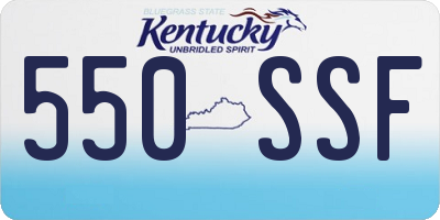 KY license plate 550SSF