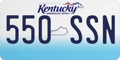 KY license plate 550SSN