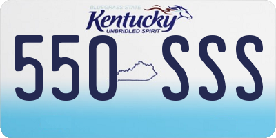 KY license plate 550SSS