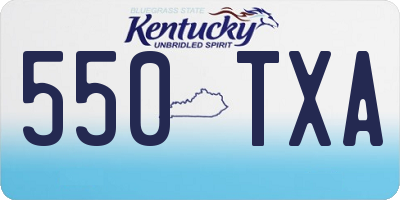 KY license plate 550TXA