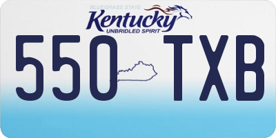 KY license plate 550TXB