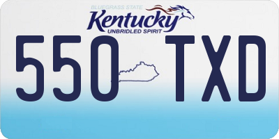 KY license plate 550TXD