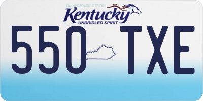 KY license plate 550TXE