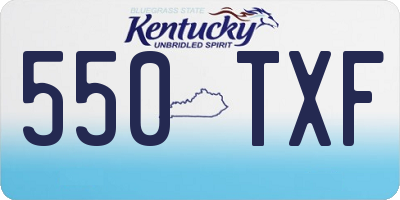 KY license plate 550TXF