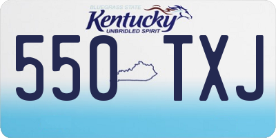 KY license plate 550TXJ