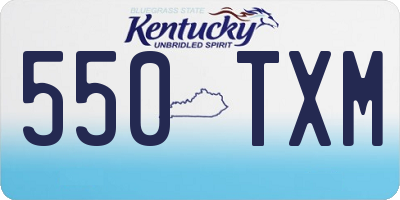 KY license plate 550TXM