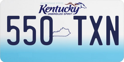 KY license plate 550TXN