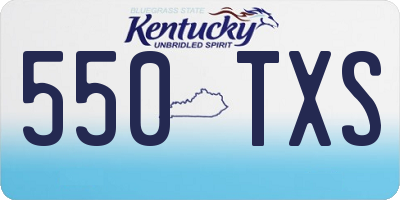 KY license plate 550TXS