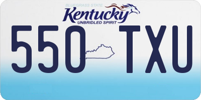 KY license plate 550TXU