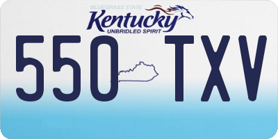 KY license plate 550TXV