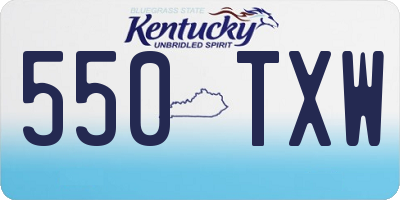 KY license plate 550TXW