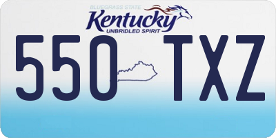 KY license plate 550TXZ
