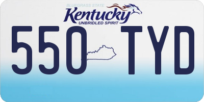 KY license plate 550TYD