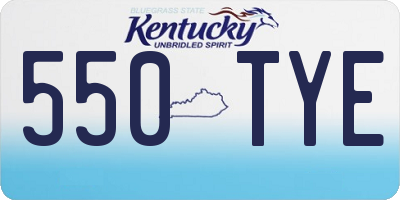 KY license plate 550TYE