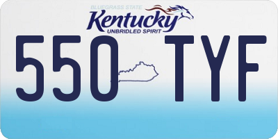 KY license plate 550TYF