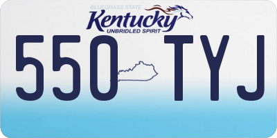 KY license plate 550TYJ