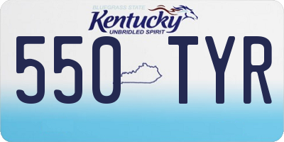 KY license plate 550TYR