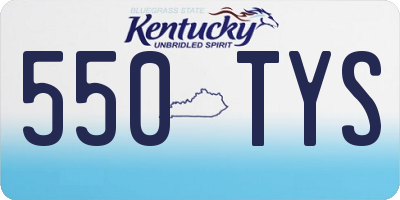 KY license plate 550TYS
