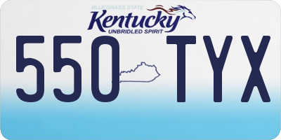 KY license plate 550TYX