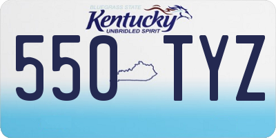 KY license plate 550TYZ