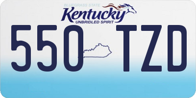 KY license plate 550TZD