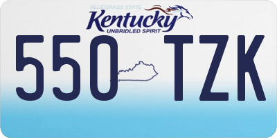 KY license plate 550TZK