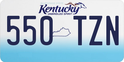 KY license plate 550TZN