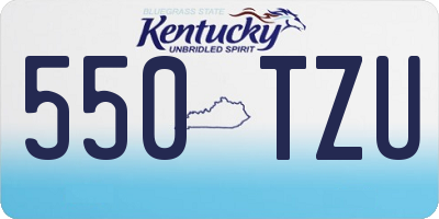 KY license plate 550TZU