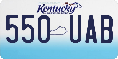 KY license plate 550UAB