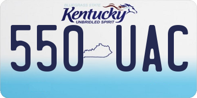 KY license plate 550UAC