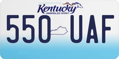 KY license plate 550UAF