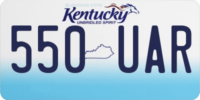 KY license plate 550UAR
