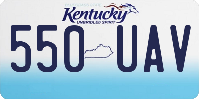KY license plate 550UAV