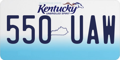 KY license plate 550UAW