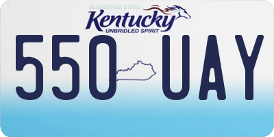 KY license plate 550UAY