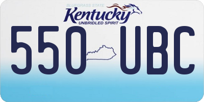 KY license plate 550UBC
