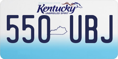 KY license plate 550UBJ